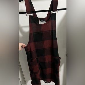 Plaid Overall Dress